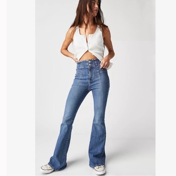 Free People Jayde High Rise Flare Jeans Sz 29 - Picture 1 of 8